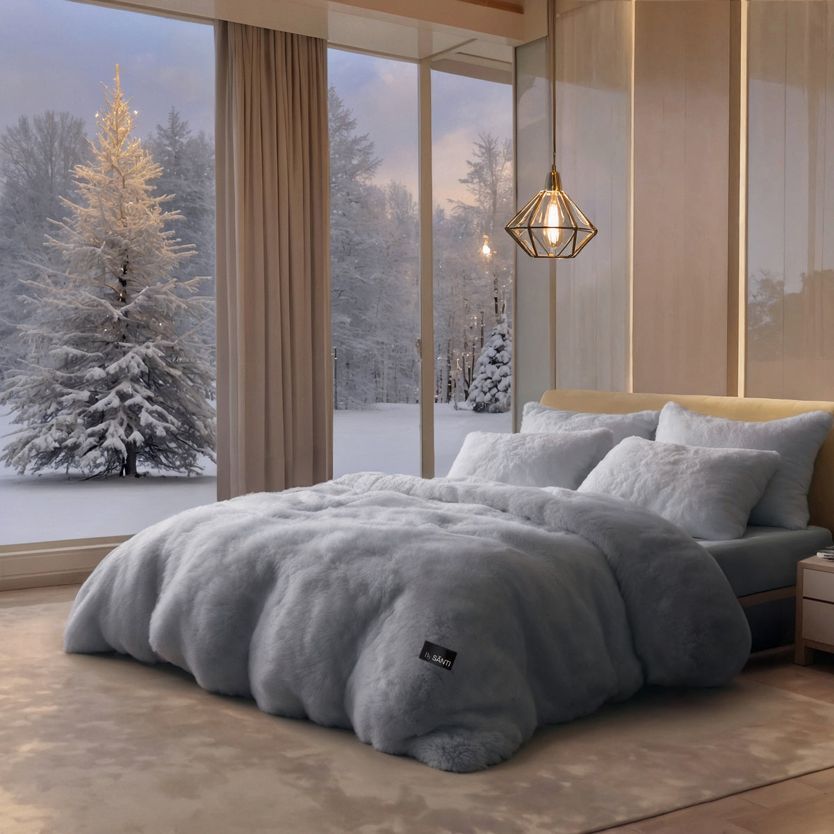 Ultra-soft CYRA velvet duvet cover set for luxury bedroom comfort